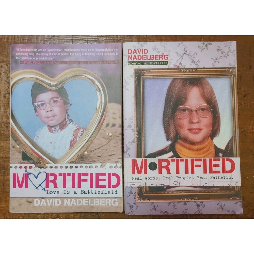 Lot 2 Mortified David Nadelberg Real People Love Is Battlefield Humor Books